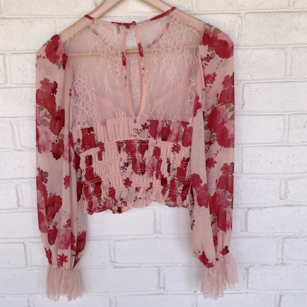 NWT Free People Daphne Blouse in Romantic Combo S - Picture 7 of 12